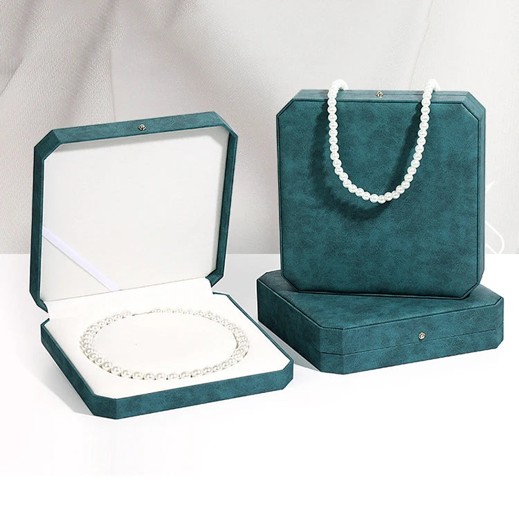 New Pearl Necklace Packaging Box Octagonal Gift Box Pearl Jewelry Chain Organizer Case for Mother's Day Valentine's Day