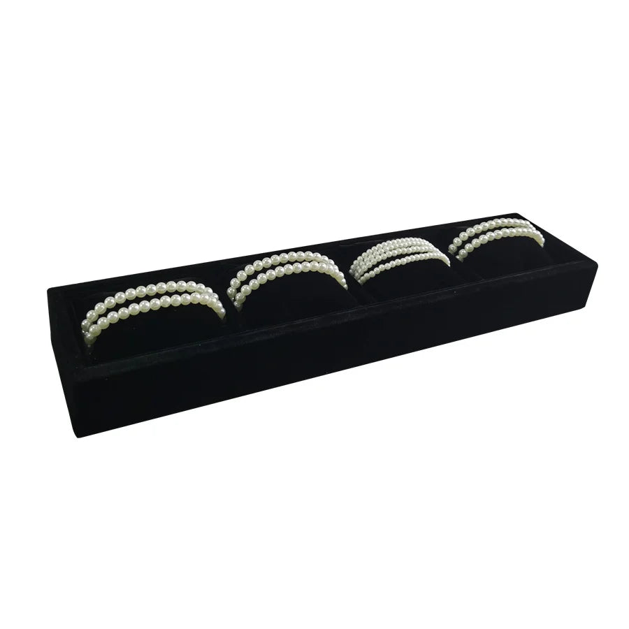 4 Grids Watch Bracelet Organizer Tray with Mini Pillows Jewelry Storage Plate Chain Watch Display Holder Tray Decorative