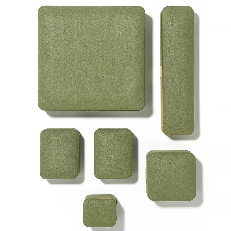 New High-End Dark Green Jewelry Packaging Box Necklace Earrings Storage Holder Wedding Party Ring Gift Boxes
