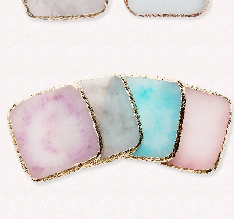 Colorful Resin Square Nail Art Phnom Penh Palette 8.7*8.7Cm Ring Earring Jewelry Display Props Useful Work Showcase Tool Tray