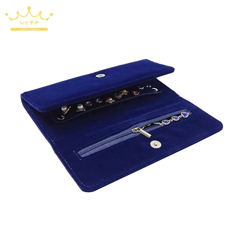 Portable Roll-up Jewelry Roll Storage Bag Folding Travel Earrings Necklaces Bracelets Rings Container Storage