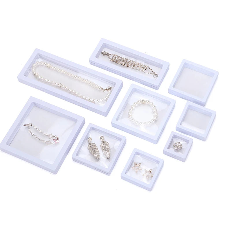 Bracelet Packaging Box 3D Pe Film Gemstone Membrane Display Holder Earring Ring Storage Case Jewelry Stand Floating Frame