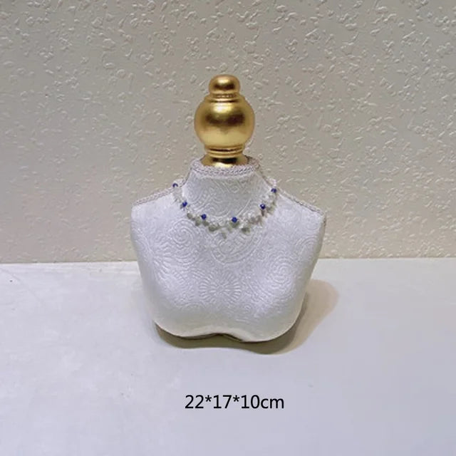 Jewelry Store Window Jewelry Display Case Fashion White Flannelette Head Jewelry Display Rack Ring Necklace Display Rack