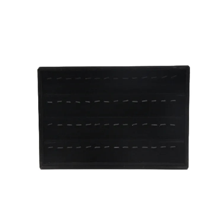 Black Velvet Ring Necklace Display Tray Earring Jade Pendant Storage Plate Large Size Rings Jewelry Organizer Box 35*24Cm