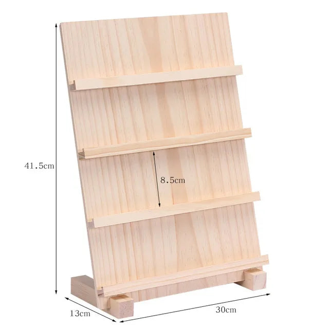 Wood Earrings Bangle Display Stand 2/3/4/5 Layers Shelf Mobile Phone Wallet Holder Detachable Vertical Simple Fram