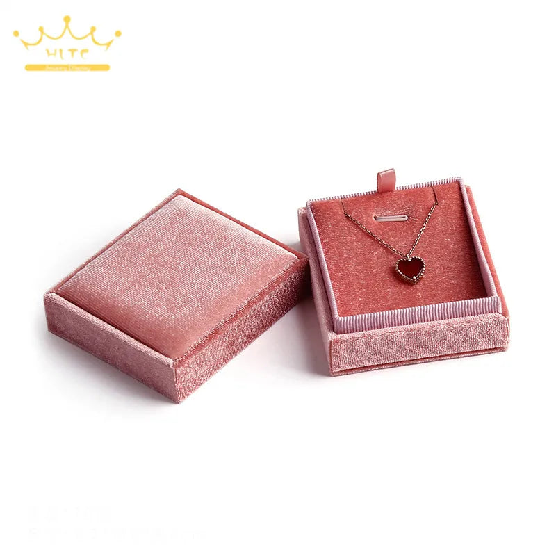 Corduroy Jewelry Box High Quality Creative Propose Ring Gift Box Necklaces Rings Pendant Packaging Box Velvet Container