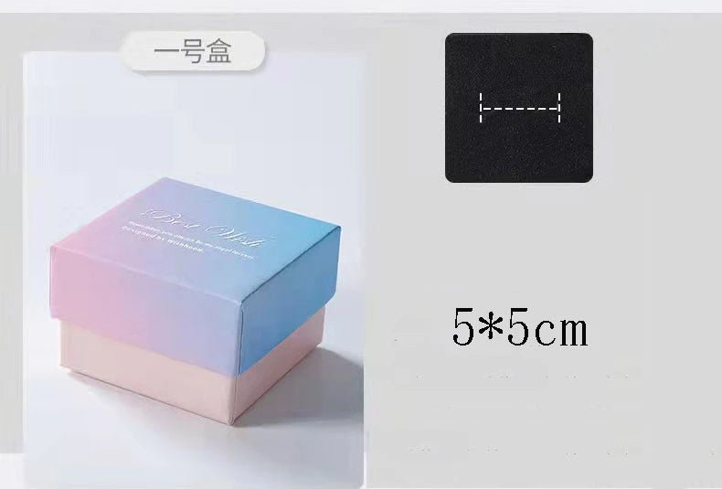 Pink Blue Jewelry Boxes Ring Earrings Gift Box Jewelry Organizers Gradient Storage Case Necklace Bracelet Packing Box Tote Bag