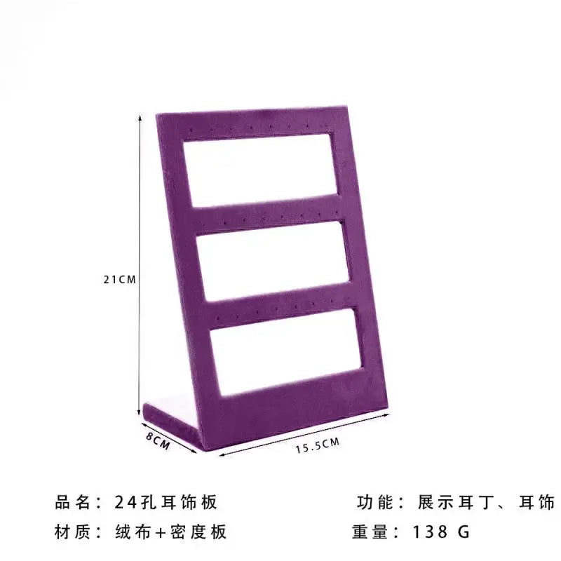 Purple Velvet Jewelry Display Stand Cream Pendant Jewelry Display Stand Multi Color Ear Ring Counter Window Model Customizable