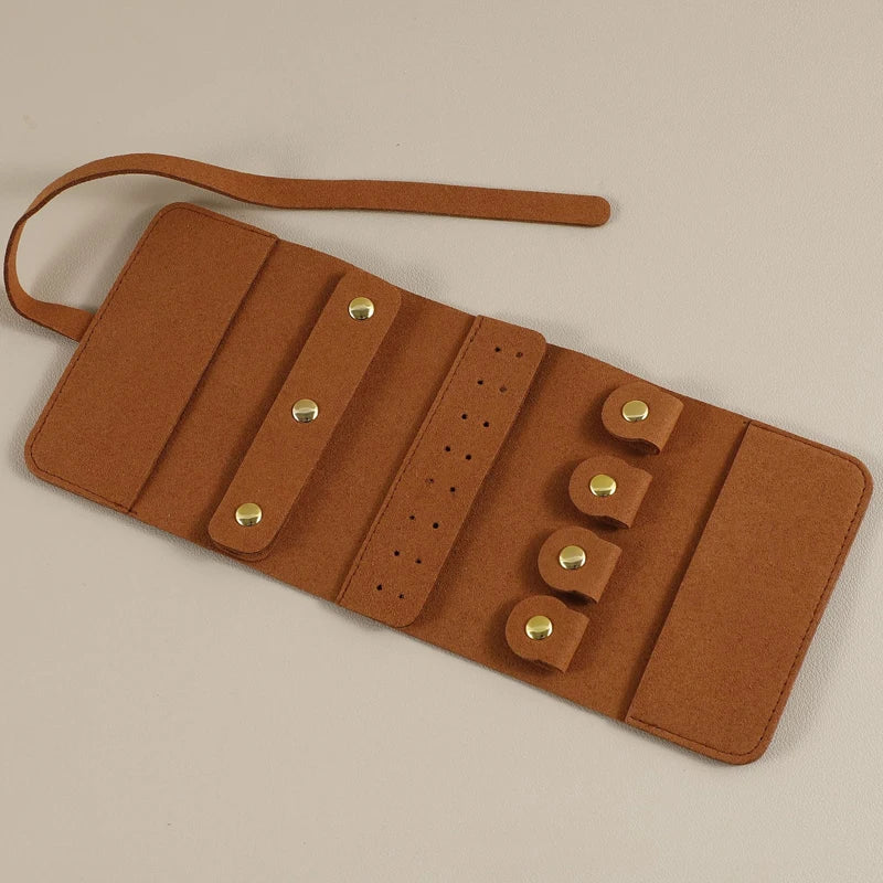 Exhibition Travel Portable Jewelry Storage Bag Microfiber Ring Earrings Display Collection Bag
