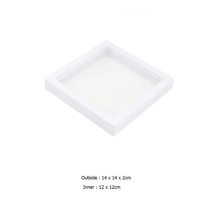 Bracelet Packaging Box 3D Pe Film Gemstone Membrane Display Holder Earring Ring Storage Case Jewelry Stand Floating Frame