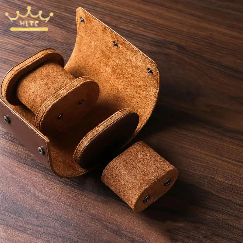 Watch Organizer Pouch High Grade Leather Watch Roll Men's and Women Wristwatch Storage Holder 1/2/3 Slots Available