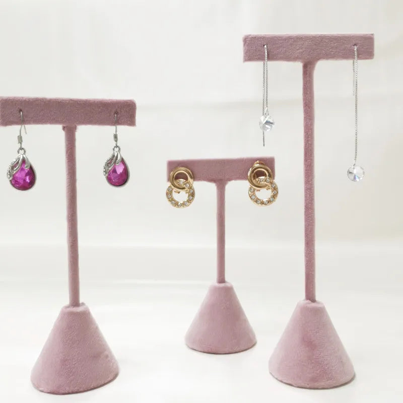 Jewelry Organizer Earring Necklace Display Stand Quality Pink Velvet Ring Tray Pendant Storage Plate Watch Bracelet Holder