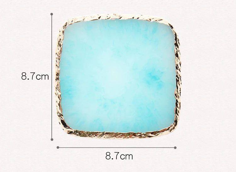 Colorful Resin Square Nail Art Phnom Penh Palette 8.7*8.7Cm Ring Earring Jewelry Display Props Useful Work Showcase Tool Tray