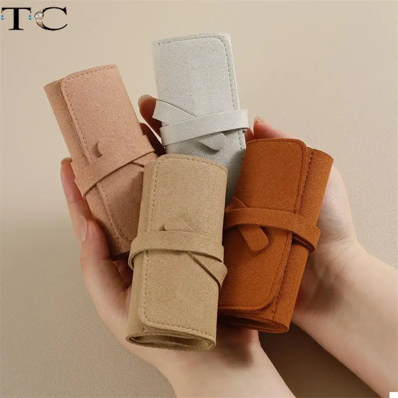 Exhibition Travel Portable Jewelry Storage Bag Microfiber Ring Earrings Display Collection Bag