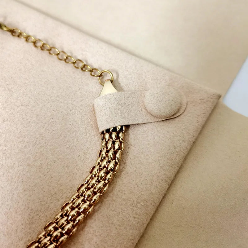 Microfiber Jewelry Display Pouch Pearl Neckalce Organizer Chain Storage Bag for Exhibition Green Blue Brown Available