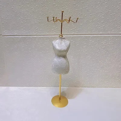Jewelry Store Window Jewelry Display Case Fashion White Flannelette Head Jewelry Display Rack Ring Necklace Display Rack