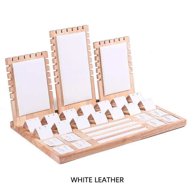 Solid wood necklace stand fashionable jewelry display stand pendant bracket jewelry display prop set