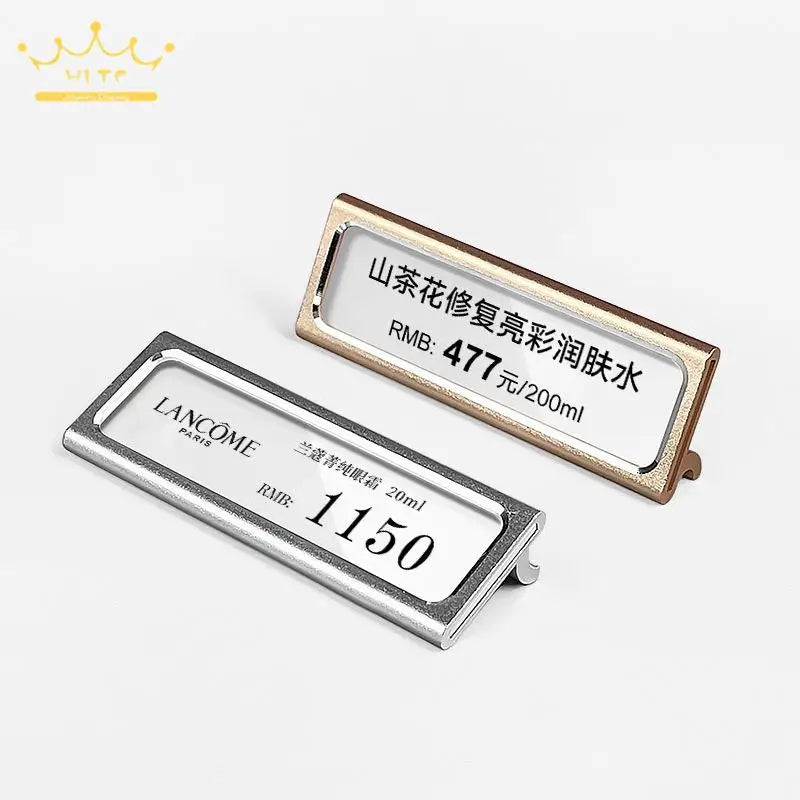10Pcs/lot 60X22Mm Metal Sign Holder Stand Bread Store Price Label Tag Card Holder Advertising Display Stand Mini Price Paper