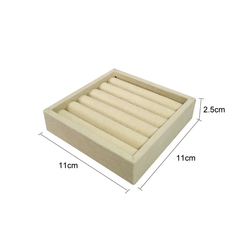 High Quality Velvet Square Tray 11*11Cm Rings Organizer Ear Studs Bangle Storage Plate Jewelry Display Multiple Colors Available