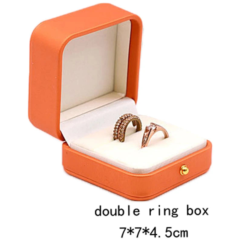 High Quality Pu Leather Jewelry Packaging Gift Box Proposal Ring Box Brooch Earring Display Box Necklace Collection Box