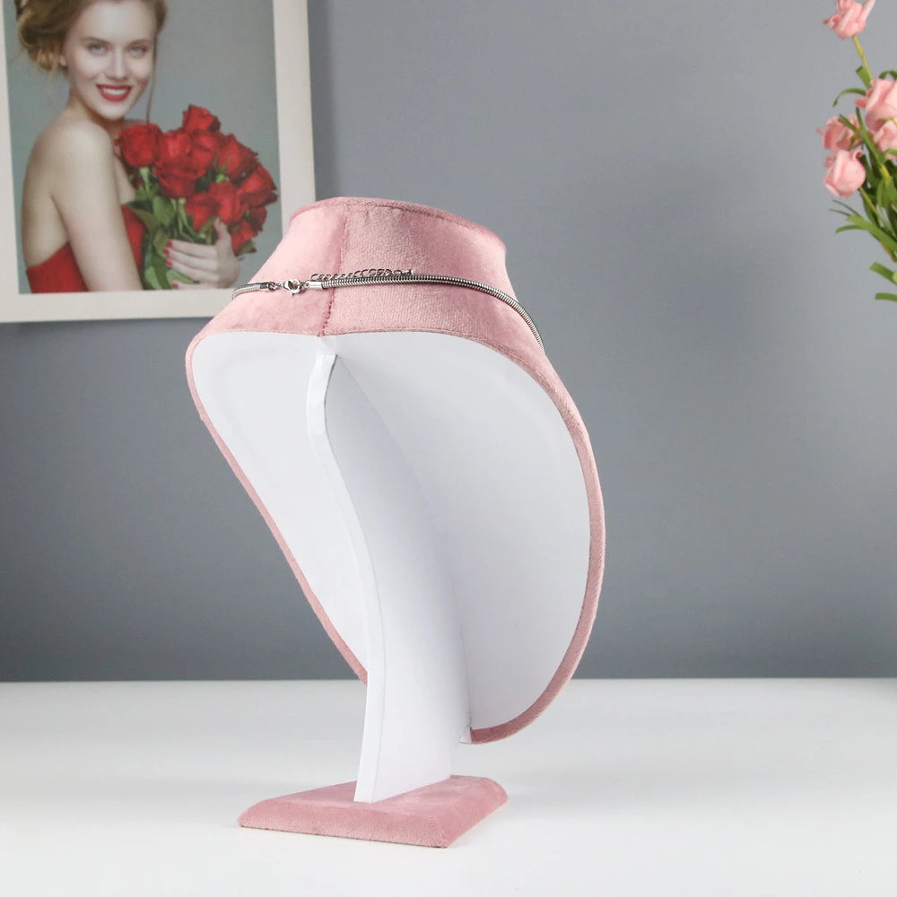 Jewelry Organizer Earring Necklace Display Stand Quality Pink Velvet Ring Tray Pendant Storage Plate Watch Bracelet Holder
