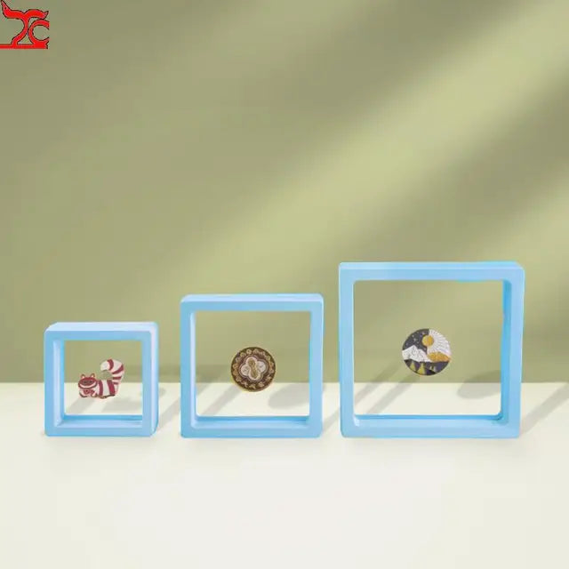 10Pcs 3D Floating Picture Frame Shadow Box Jewelry Display Stand Ring Pendant Holder Protect Jewellery Stone Presentation Case