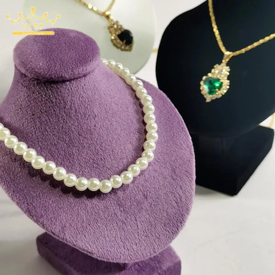 Mini Jewelry Display Stand Necklace Organizer High Quality Velvet Jewelry Rack Small Necklace Display Portrait Mannequin