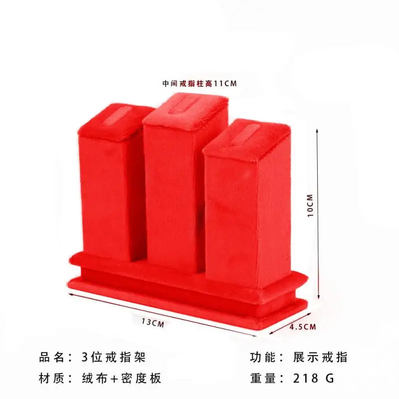 Red Velvet Gold Jewelry Organizer Earring Necklace Display Stand Quality Ring Tray Pendant Storage Plate Watch Bracelet Holder