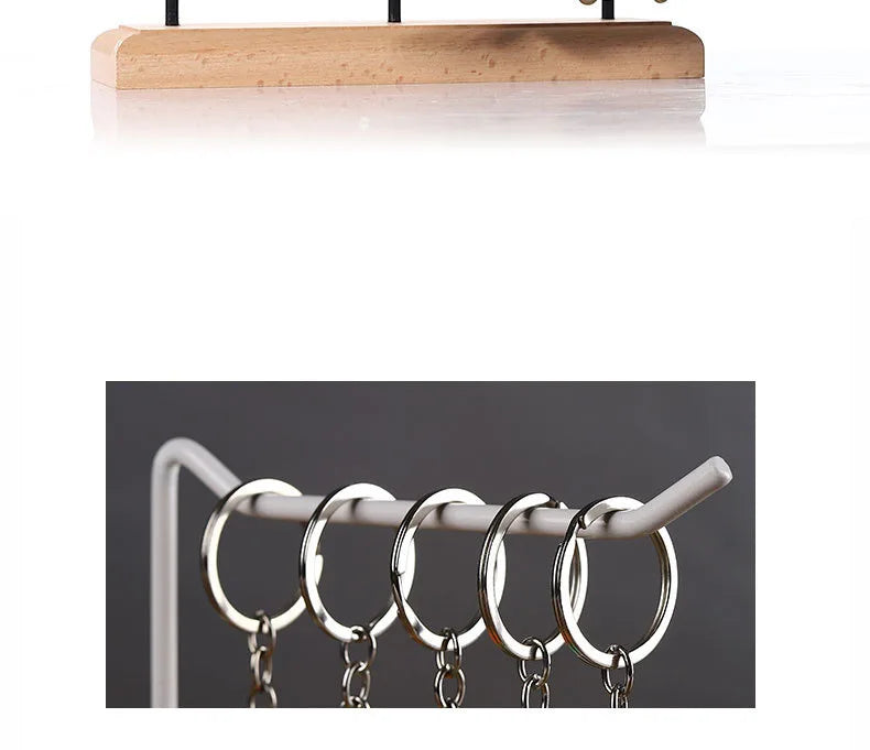 Bracelet Earring Display Holder with Wood Base Earrings Cardboard Storage Rack Jewelry Organizer Key Chain Bracelet Fram