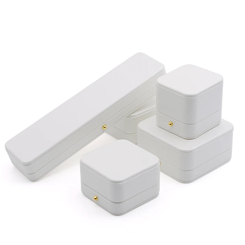 High Quality Pu Leather Jewelry Packaging Gift Box Proposal Ring Box Brooch Earring Display Box Necklace Collection Box