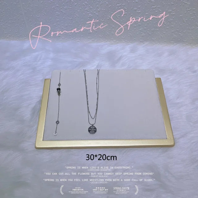 Jewelry Store Window Jewelry Display Case Fashion White Flannelette Head Jewelry Display Rack Ring Necklace Display Rack