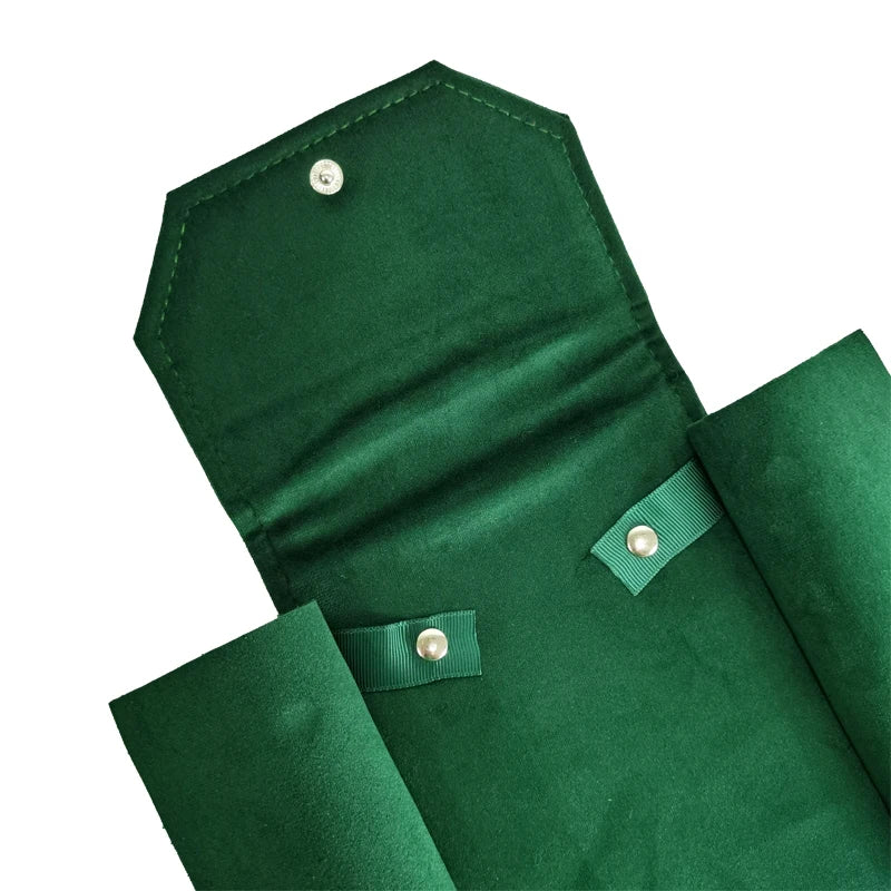 Dark Green Jewelry Velvet Bag Exhibitor Set Jewelry Storage Case Wrist Watch Necklace Display Holder Rings Pendants Packaging
