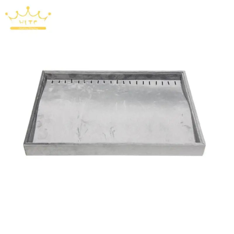 Dark Gray Velvet Tray for Jewelry Ring Bracelet Necklace Storage Organizer Earrings Pendant Holder Jewelry Packaging Trays