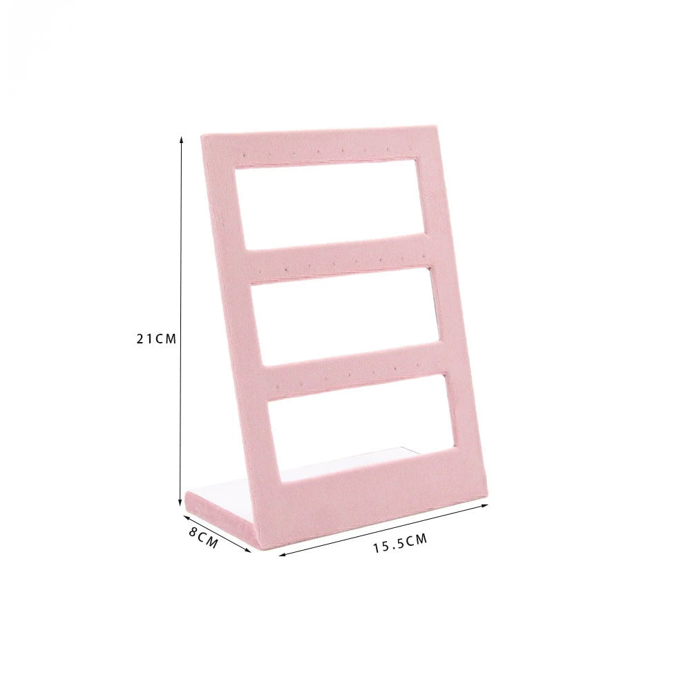 Jewelry Organizer Earring Necklace Display Stand Quality Pink Velvet Ring Tray Pendant Storage Plate Watch Bracelet Holder