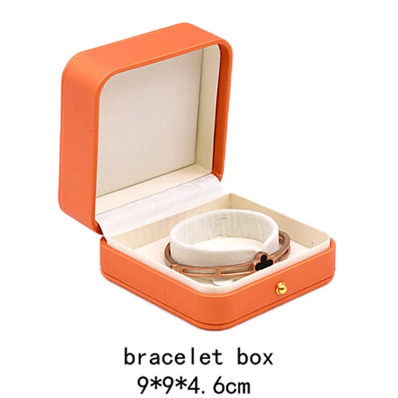 High Quality Pu Leather Jewelry Packaging Gift Box Proposal Ring Box Brooch Earring Display Box Necklace Collection Box