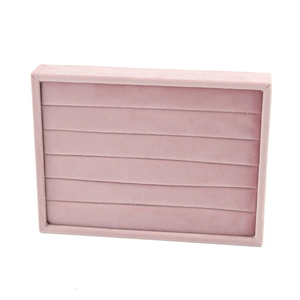 Jewelry Organizer Earring Necklace Display Stand Quality Pink Velvet Ring Tray Pendant Storage Plate Watch Bracelet Holder