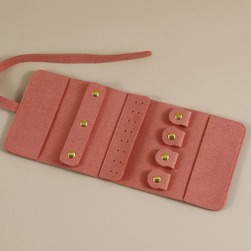 Exhibition Travel Portable Jewelry Storage Bag Microfiber Ring Earrings Display Collection Bag