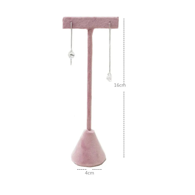 Jewelry Organizer Earring Necklace Display Stand Quality Pink Velvet Ring Tray Pendant Storage Plate Watch Bracelet Holder