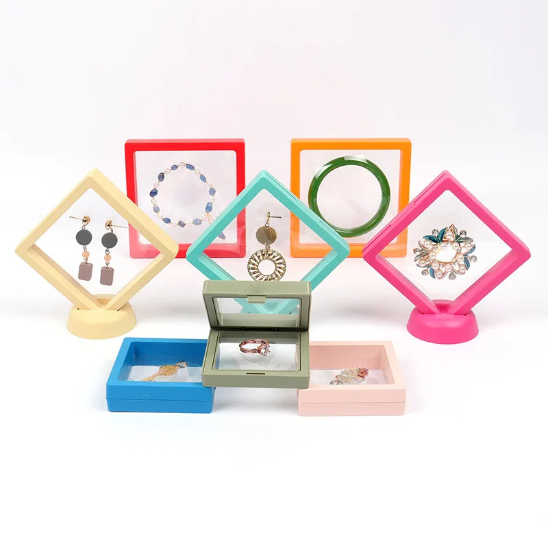 Jewelry Organizer Ring Bracelet Holder 10Pcs/lot Jewelry Display Suspend Stand Beads Diamond Storage Box Anti-Oxidation Pe Film