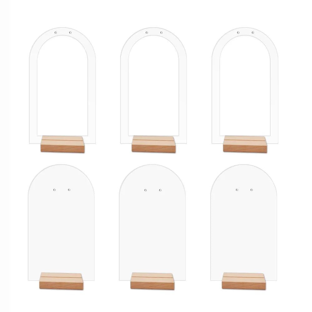 Acrylic Earrings Organizer Ear Studs Display Rack Arch Show with Wooden Bases Personal Dressing Table Jewelry Storage Rack