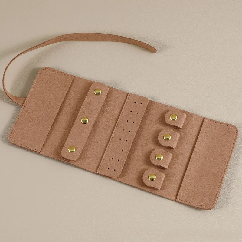 Exhibition Travel Portable Jewelry Storage Bag Microfiber Ring Earrings Display Collection Bag