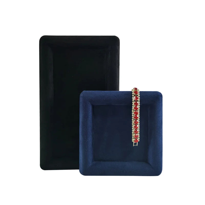 Colorful Fabric Tray High Quality Earrings Rings Organizer Jewelry Necklace Watch Storage Trays 12*12Cm and 12*20Cm