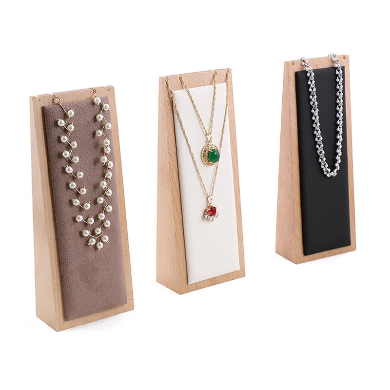 Necklace Organizer Props Wood Jewelry Display Storage Vertical Earring Necklace Hanging Rack for Jewelry Counter 1Pcs