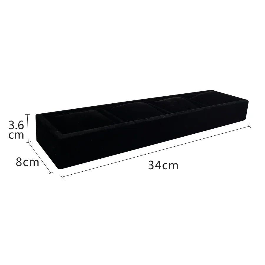 4 Grids Watch Bracelet Organizer Tray with Mini Pillows Jewelry Storage Plate Chain Watch Display Holder Tray Decorative