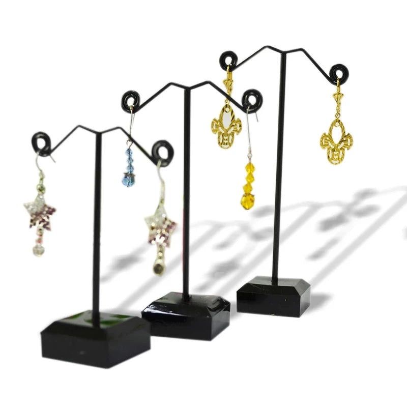 Earring Display Stand Jewelry Rack Bracelet Displays Holder Metal Earrings Stud with Acrylic Base 3Pcs/set Tassel Dangle Rack