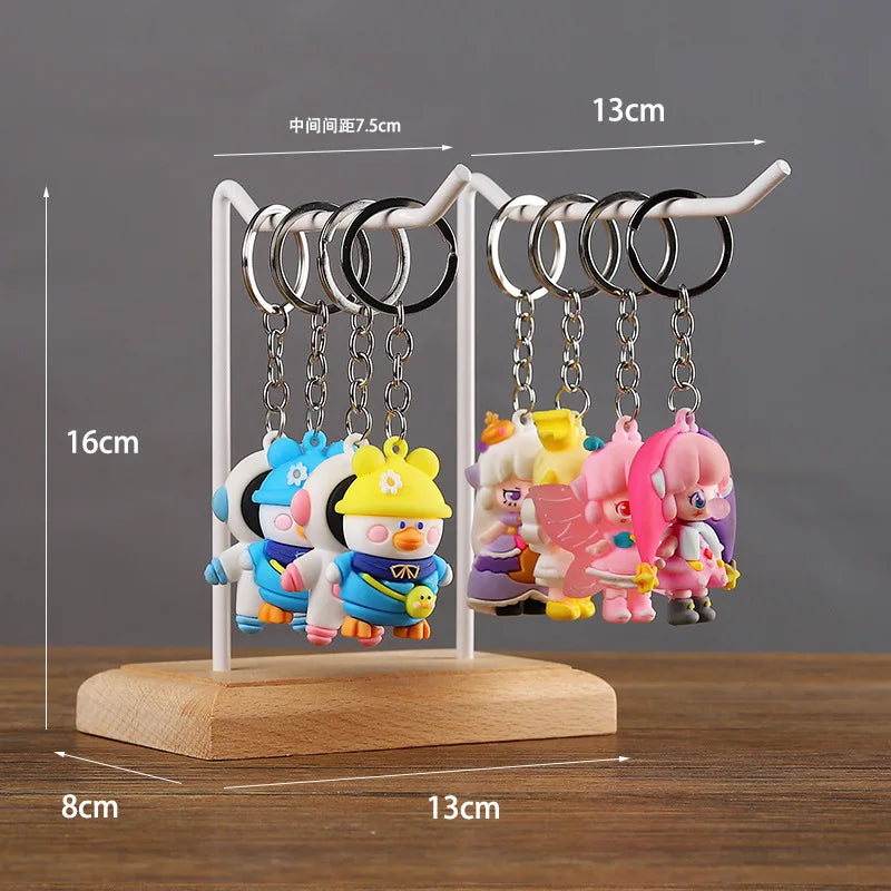 Bracelet Earring Display Holder with Wood Base Earrings Cardboard Storage Rack Jewelry Organizer Key Chain Bracelet Fram