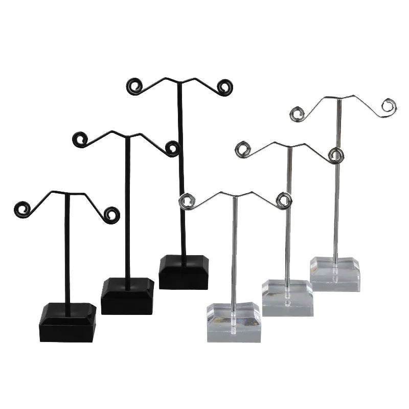 Earring Display Stand Jewelry Rack Bracelet Displays Holder Metal Earrings Stud with Acrylic Base 3Pcs/set Tassel Dangle Rack