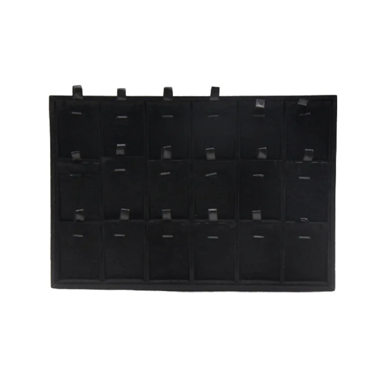 Black Velvet Ring Necklace Display Tray Earring Jade Pendant Storage Plate Large Size Rings Jewelry Organizer Box 35*24Cm