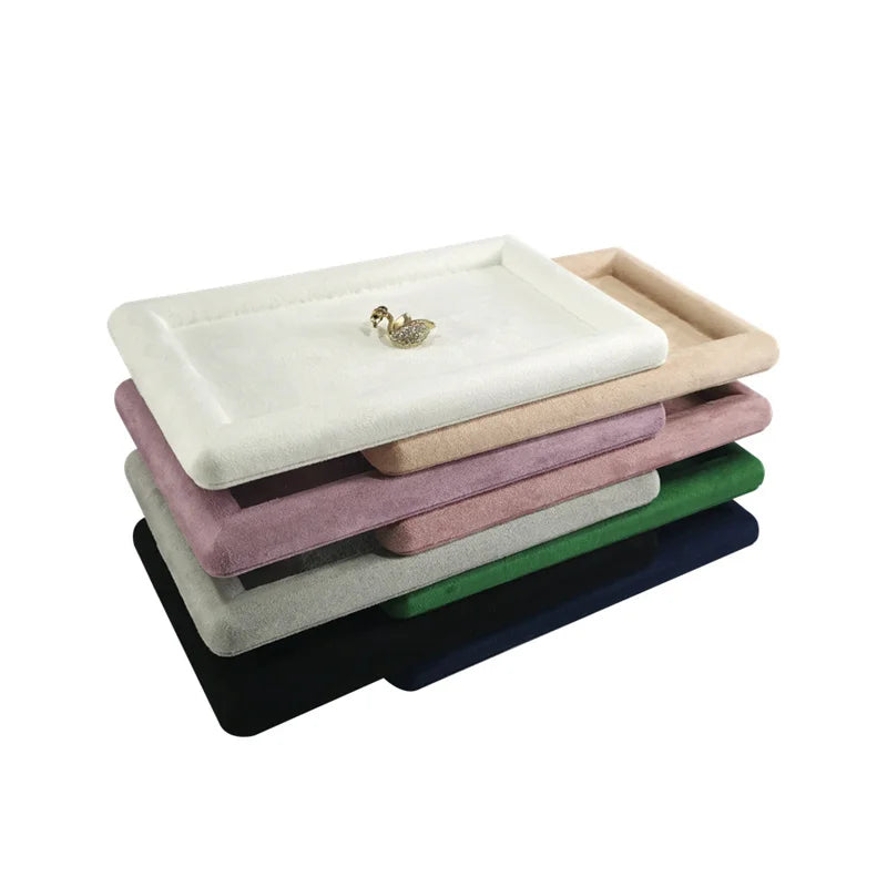 Colorful Fabric Tray High Quality Earrings Rings Organizer Jewelry Necklace Watch Storage Trays 12*12Cm and 12*20Cm