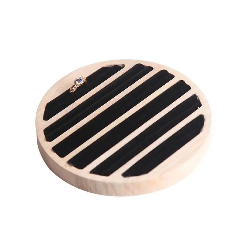 Wood Round Earrings Ring Display Tray for Jewelry Store 92 Solts Ring Storage Plat Personal Jewelry Holder Organizer
